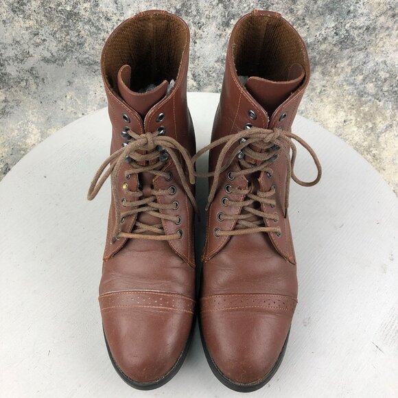 On Course Womens Size 6.5** Brown Leather Equestrian Lace-Up Paddock Ankle Boots - Picture 5 of 16